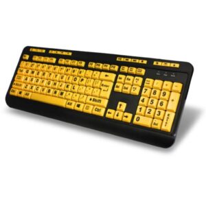 Adesso AKB-132UY Luminous 4X Large Print Multimedia Desktop Keyboard